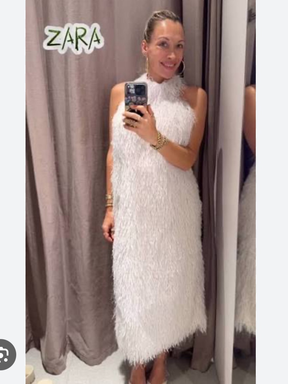 ZARA HALTER FRINGE DRESS